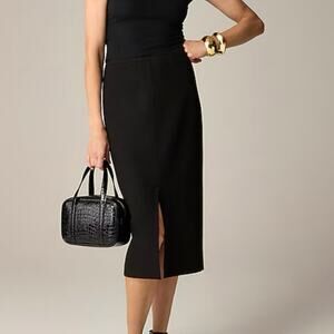 J.Crew Pencil Midi Skirt Four Season Stretch Black Size 10 NWT